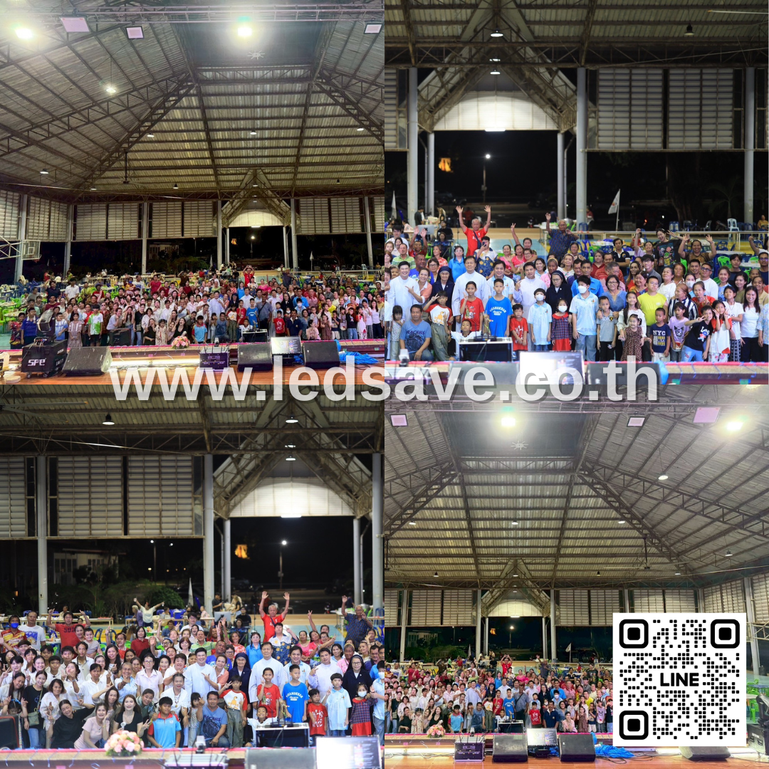 งานติดตั้งโคมไฟถนนแอลอีดี 60 วัตต์ และ โคมไฟแอลอีดีไฮเบย์ 120 วัตต์ วัดอารักขเทวดา โคกวัด จ.ปราจีนบุรี