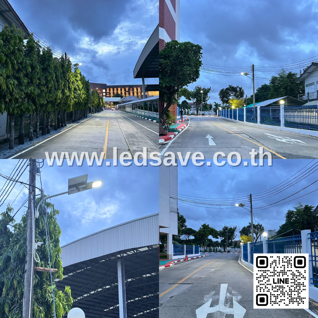 งานติดตั้งโคมไฟถนนพลังงานแสงอาทิตย์ LED Street Light Solar Cell 50 วัตต์